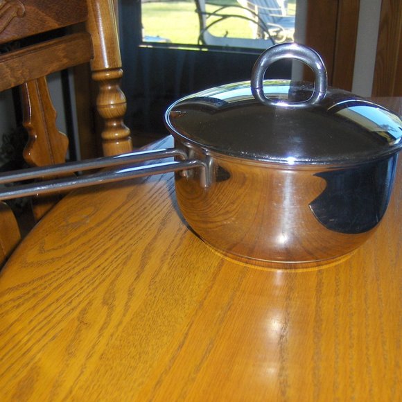 Barazzoni 2 Quart Pan Stainless Steel Induction Gas Electric Made in Italy - Picture 1 of 8